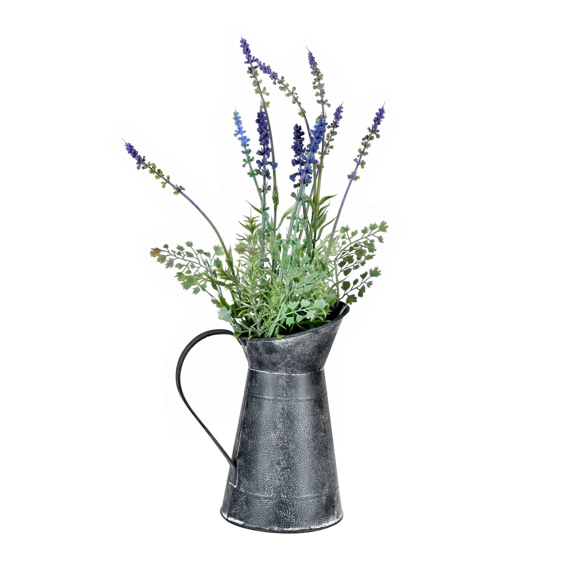 Vickerman 17.5" Artificial Lavender in Galvanized Pot.