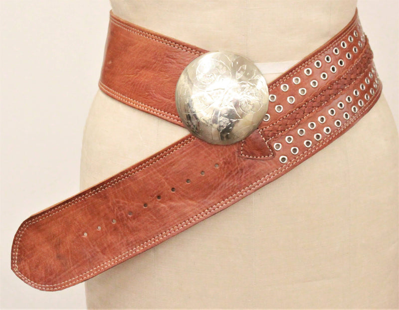 Leather Belt with Metal Buckle
