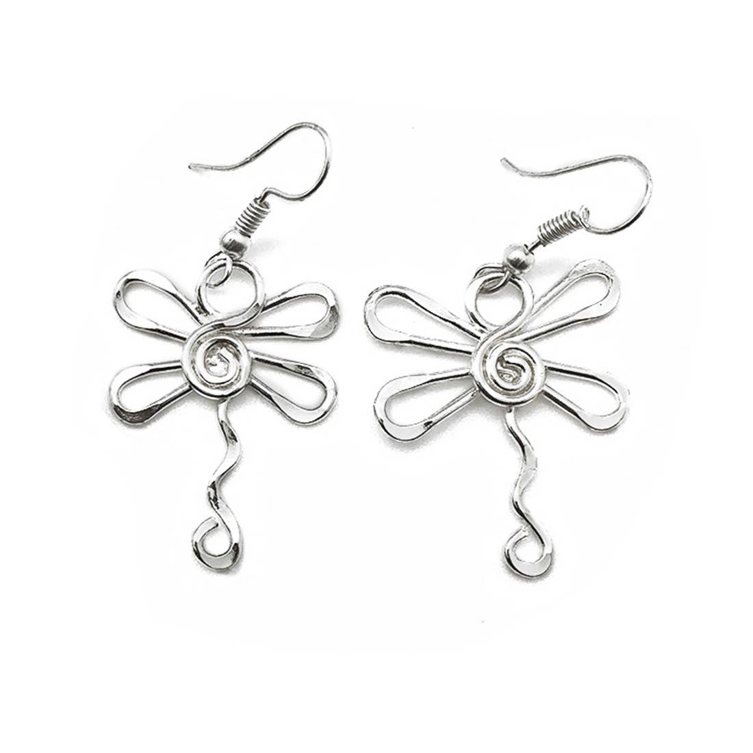 Silver Plated Earrings - Smaller Size Dragonfly