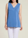 Sleeveless V-Neck with Pleat