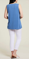 Sleeveless V-Neck with Pleat