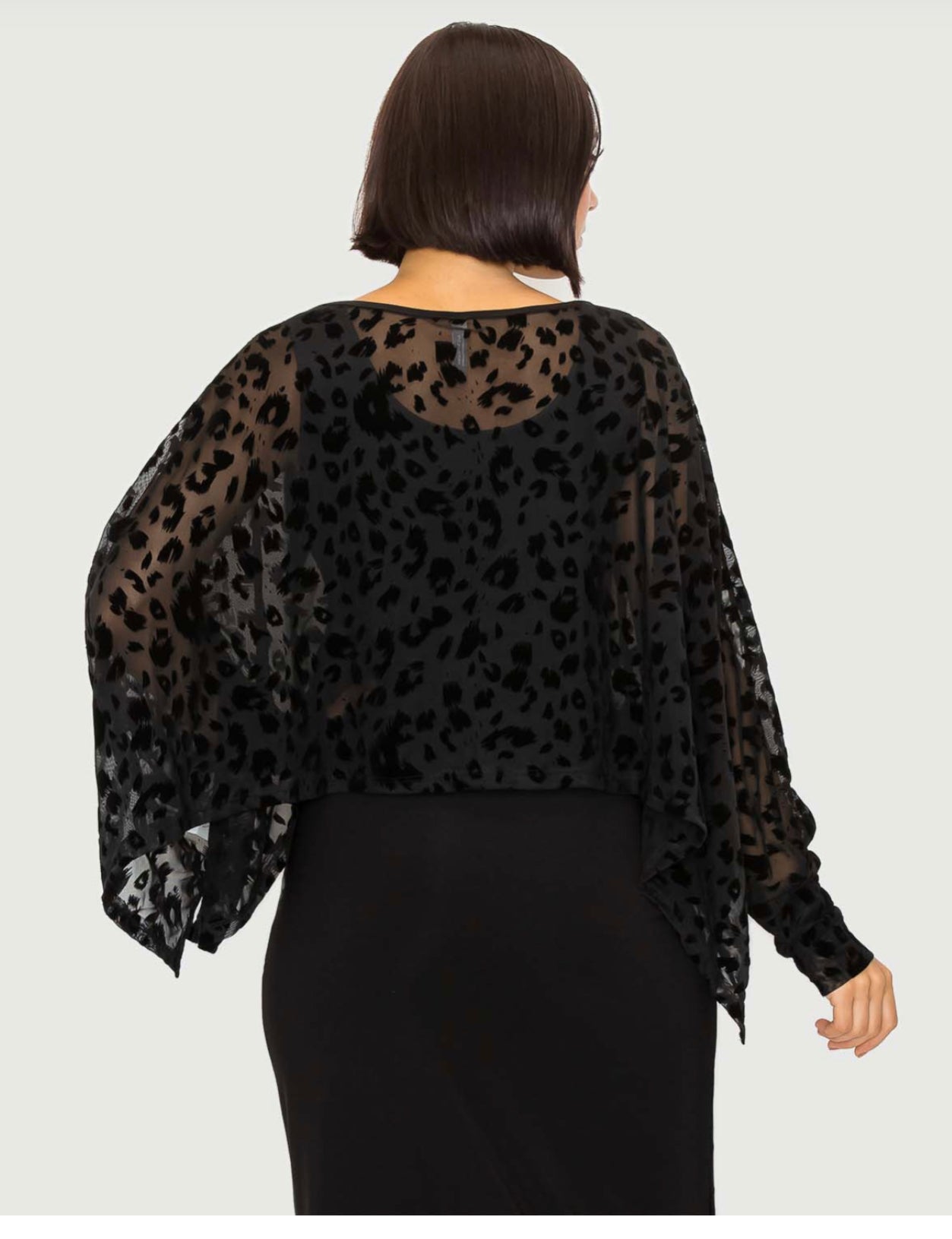 High-Low Batwing Top with Arm Cuffs