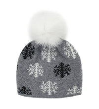 Snowflake Hat with Fox Pom