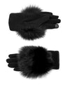 Woven Gloves with Fox Fur Trim