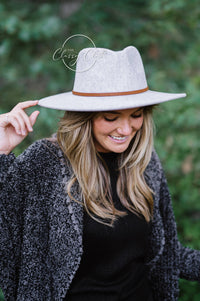 Wool Blend Wide Brim Hat w/ Belt