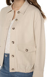 Button Front Jacket with Flap Pockets