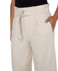 Belted Paperbag Wide Leg Crop