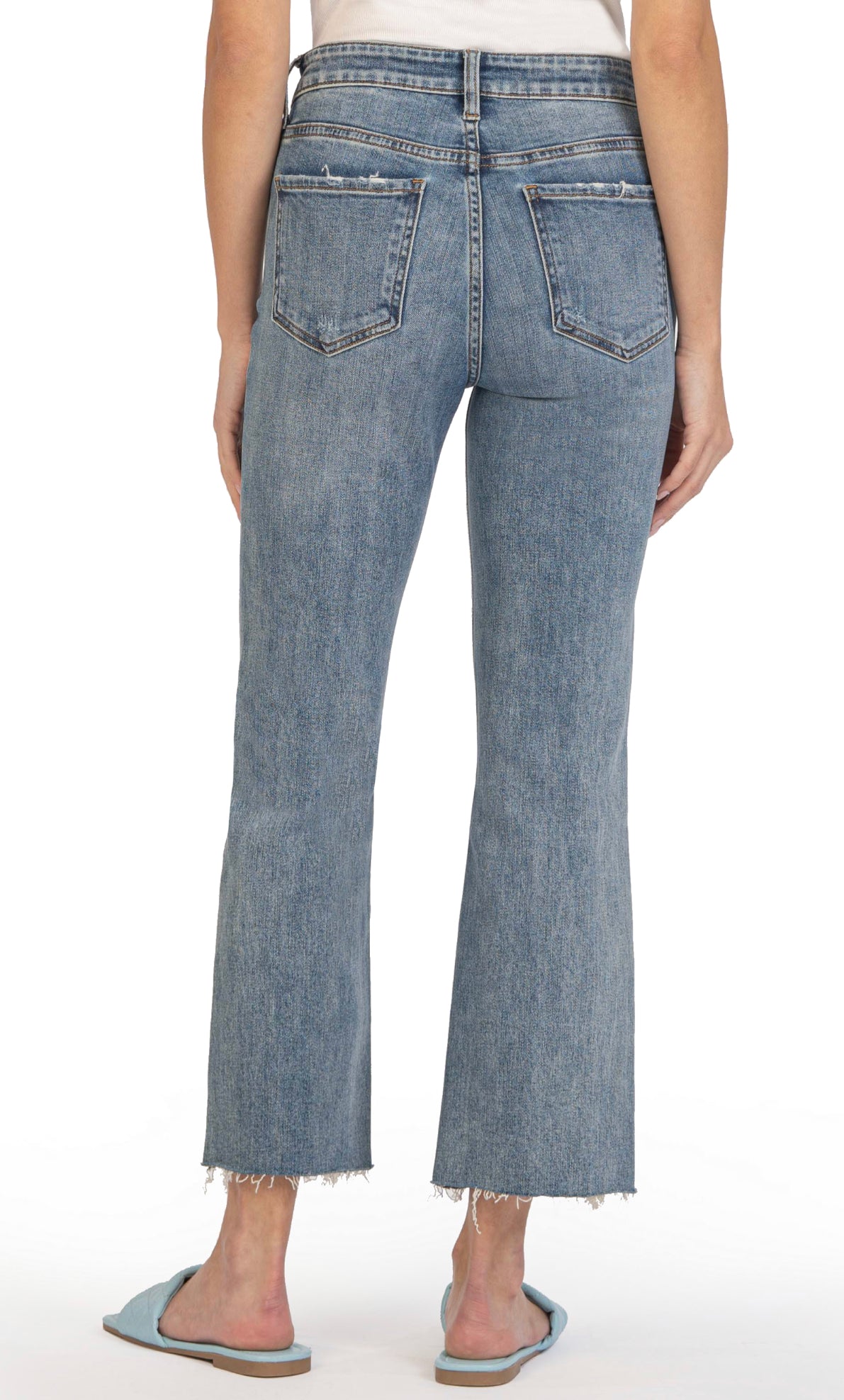 Kelsey High Rise Fab Ab Ankle Flare with Raw Hem