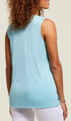 Sleeveless V-Neck with Pleat