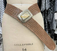 Braided Leather Belt with Metal Buckle