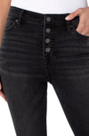 Black Exposed Button Abby High Rise Ankle Skinny